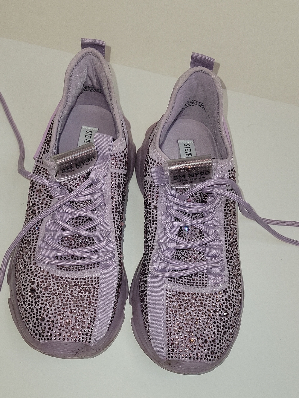 Steve Madden Lavender Crystal-Studded Women's Sneakers